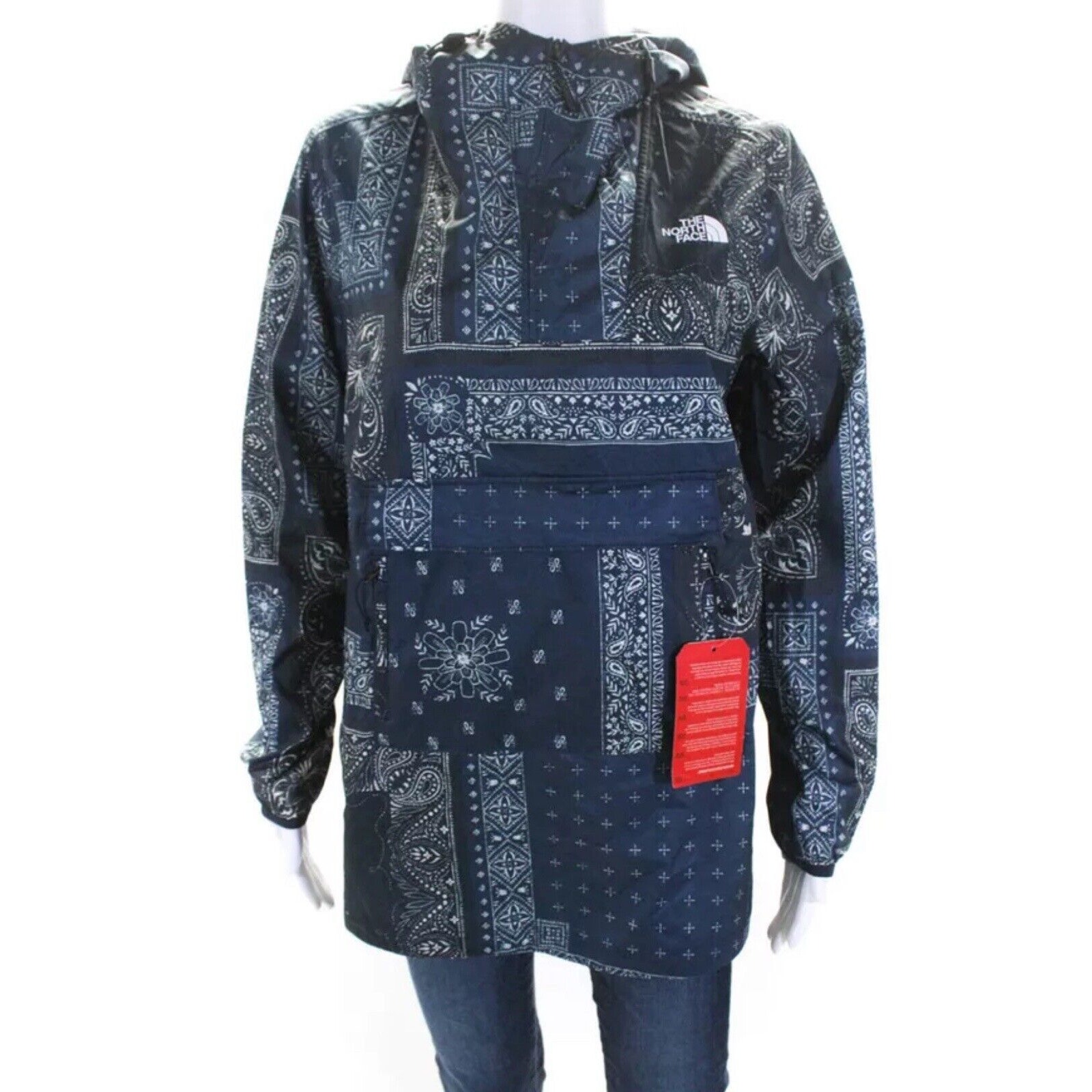 The North Face Jacket Size Small Blue Paisley Outdoors Hiking Rain Women New